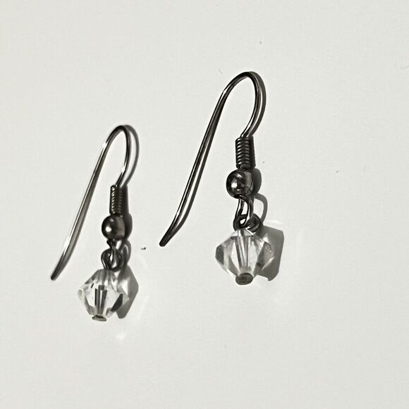 Unbranded Jewelry - Dainty Clear Geometric Bead Dangle Hook Earrings Minimal Romantic tiny‎